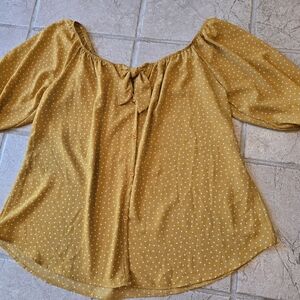 New boho blouse marigold polkadot 2XL Lilian